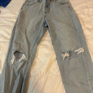 Distressed Light Blue Jeans